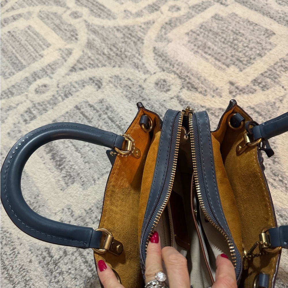 Coach Rogue 25 dark denim  Leather Handbag - Picture 5 of 9